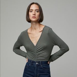 NWOT Oak and Fort - Ruched Long Sleeve Blouse